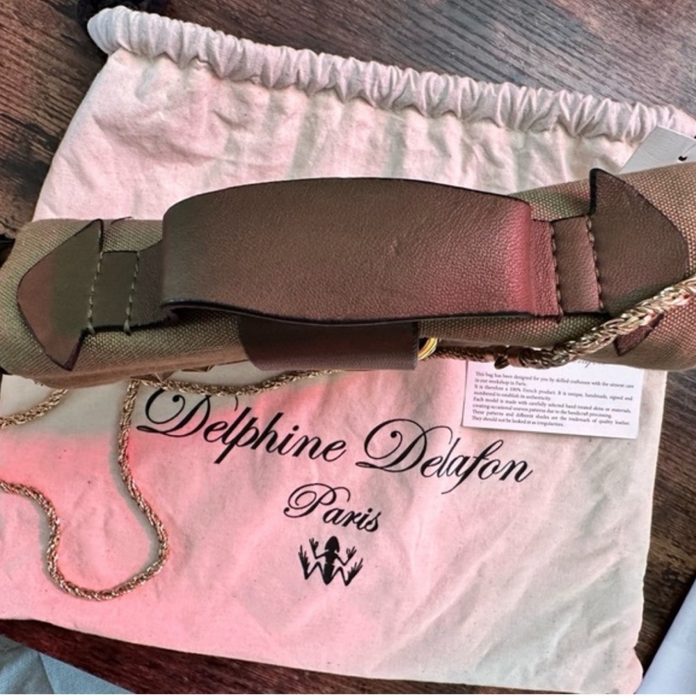 RARE Delphine Delafon Utilitarian Military crossbody Chain shoulder bag - Picture 10 of 11